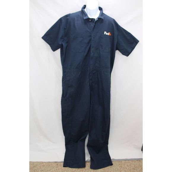 FedEx VF Imagewear Size 52-LN Short Sleeve Zip Coveralls 30" Inseam - Picture 1 of 8